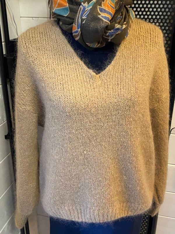 Warme pul in herfstkleur taupe