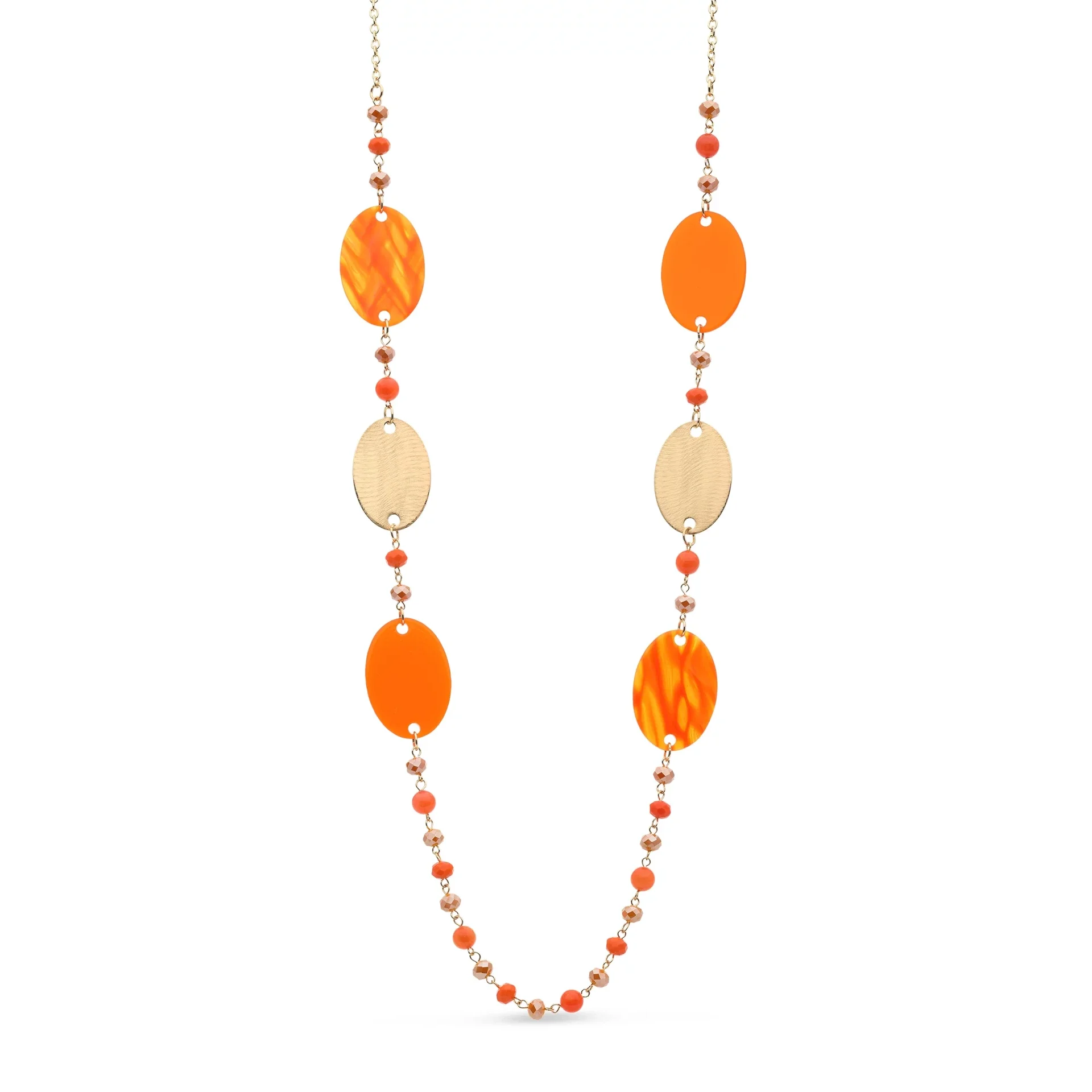 BeJewels halsketting  K280 oranje