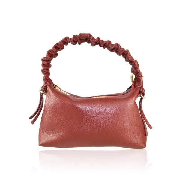 Leather bag with shoulder strap