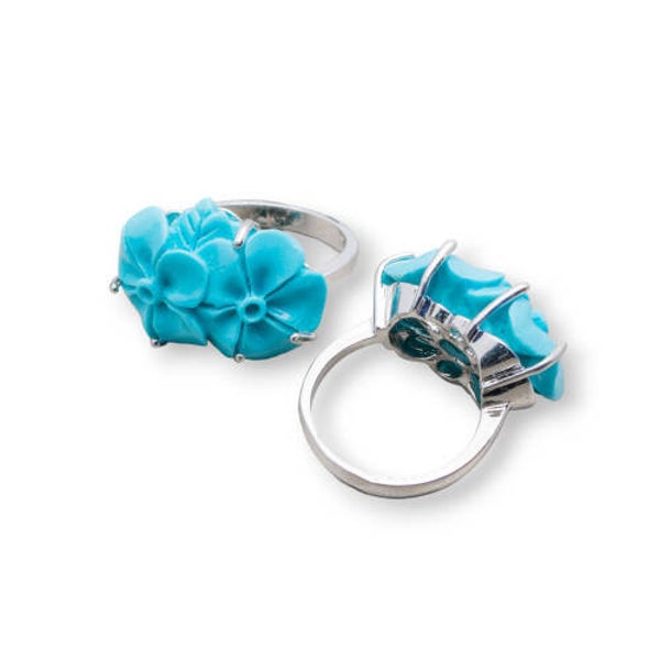 Ringbloem Hars en Bronze Turquoise