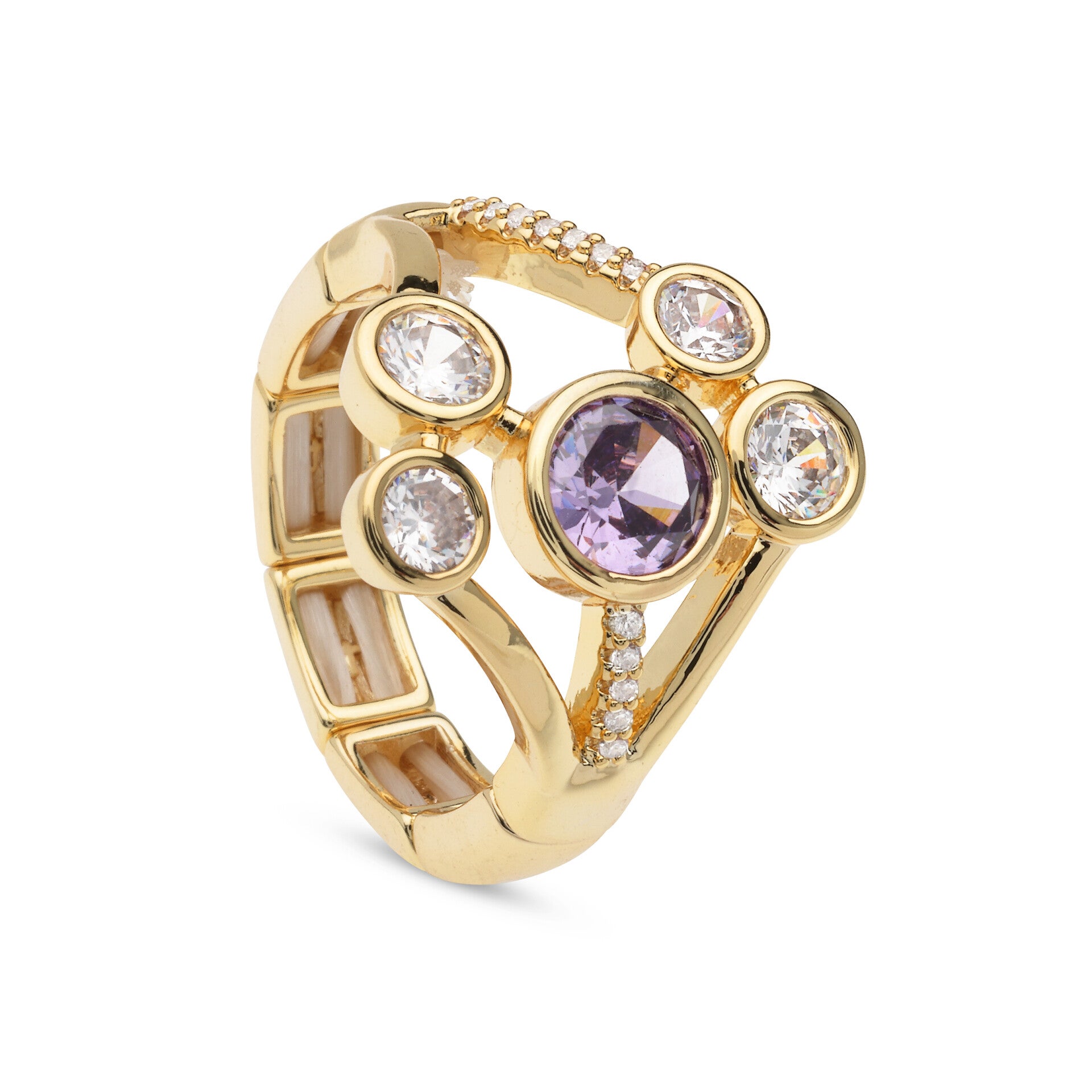 BeJewels Ring R356 elastische ring paars