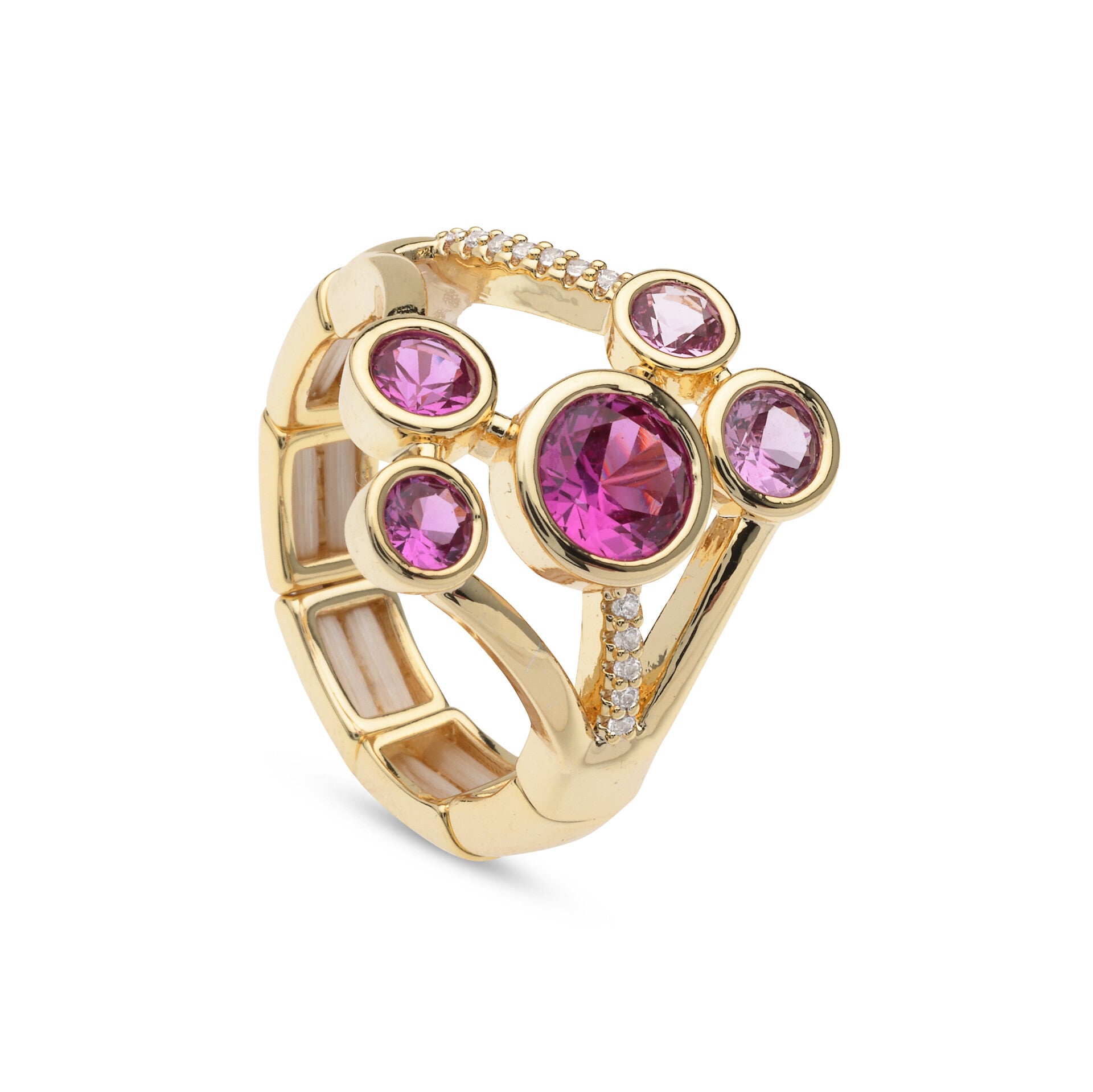 BeJewels Ring R355 elastische ring roze