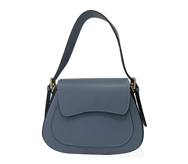 Ella elegante kleine  lederen handtas met gouden gesp Mercury