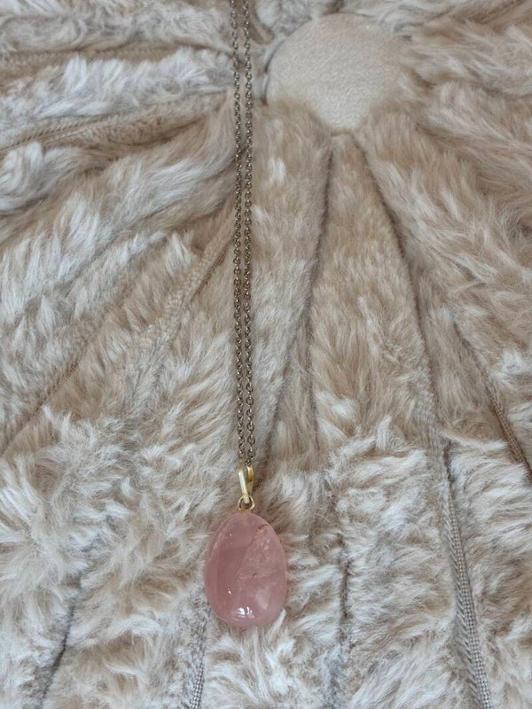 Rose quarts Gem Necklace