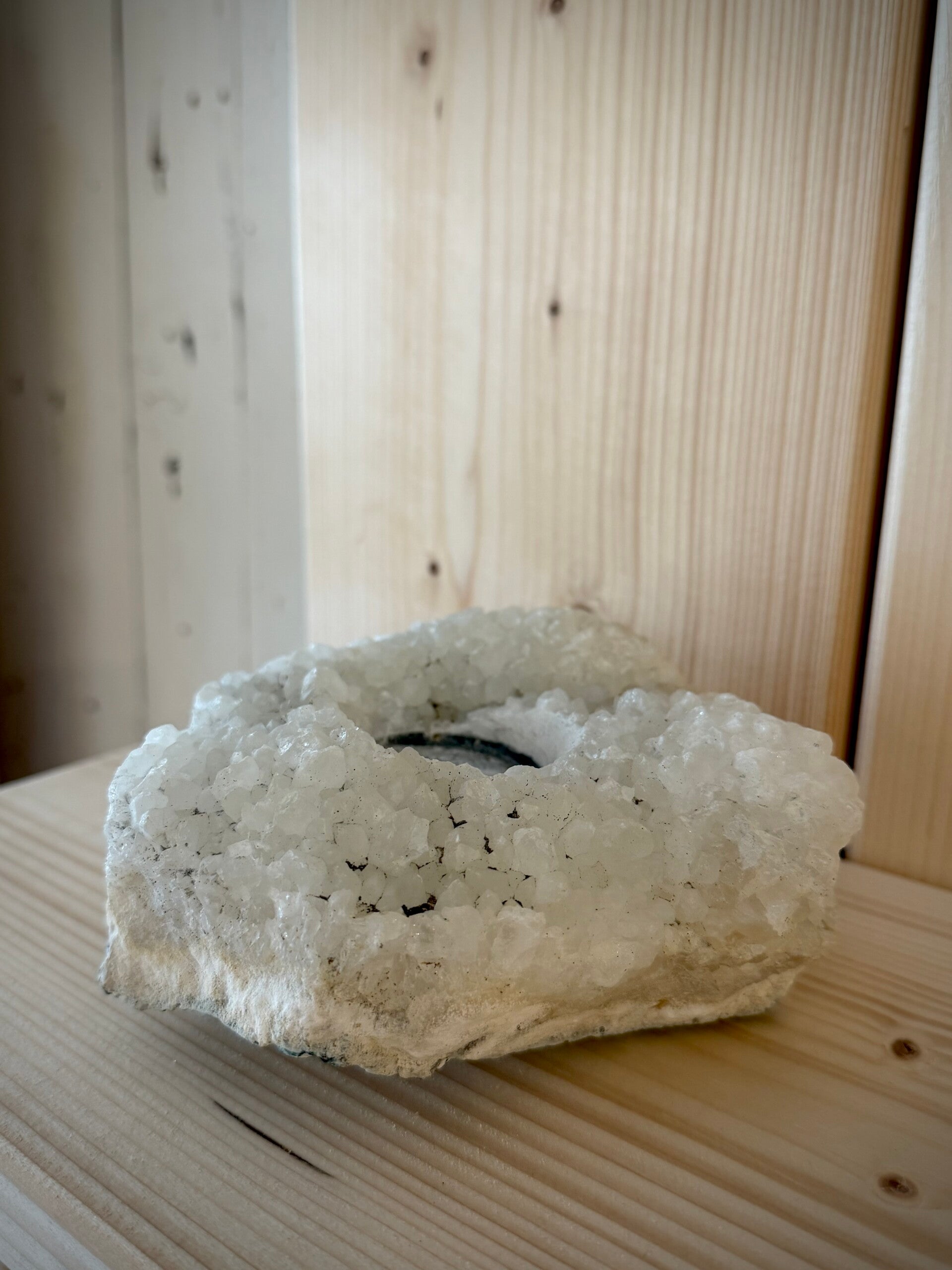 Raw Zeolite Crystal Tealight Holder