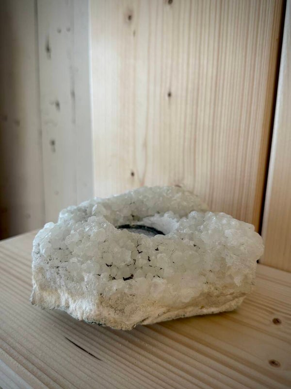 Raw Zeolite Crystal Tealight Holder