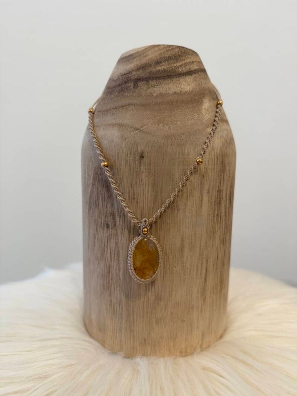 macramé gemstone necklaces