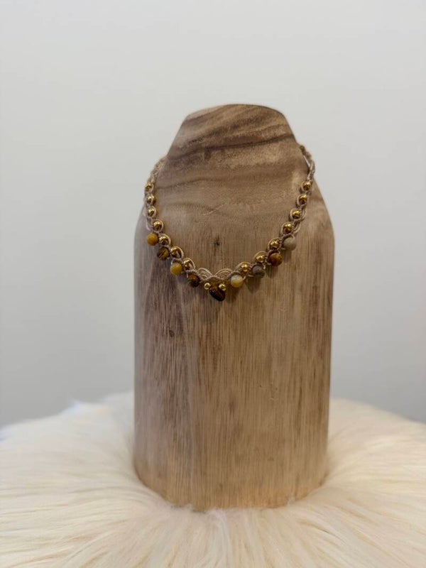 macramé gemstone necklaces