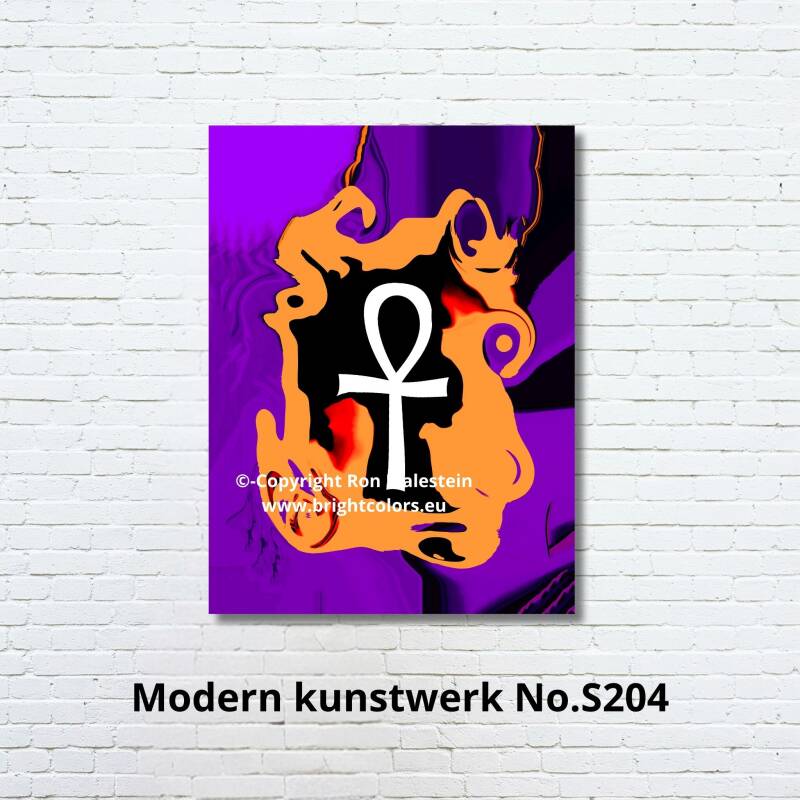 Spiritueel Anhk teken uit Egypte. Moderne paarse uitvoering.