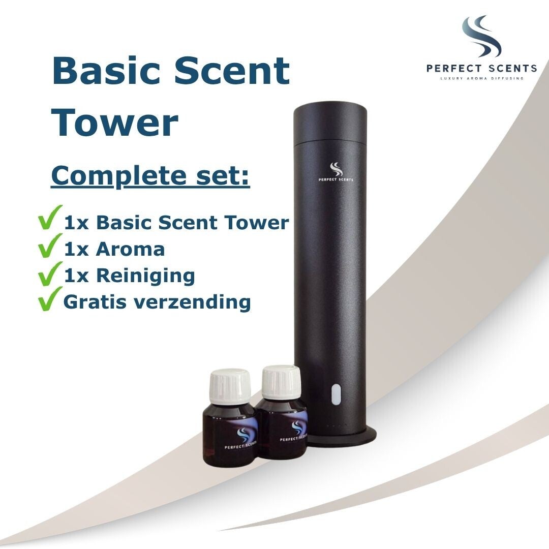 Basic Scent Tower - compleet pakket - tot 50 m² - Zwart