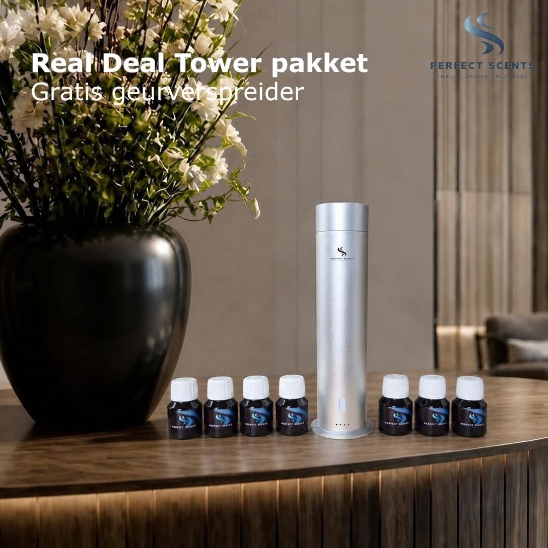 Real Deal Tower pakket - GRATIS geurverspreider zilver