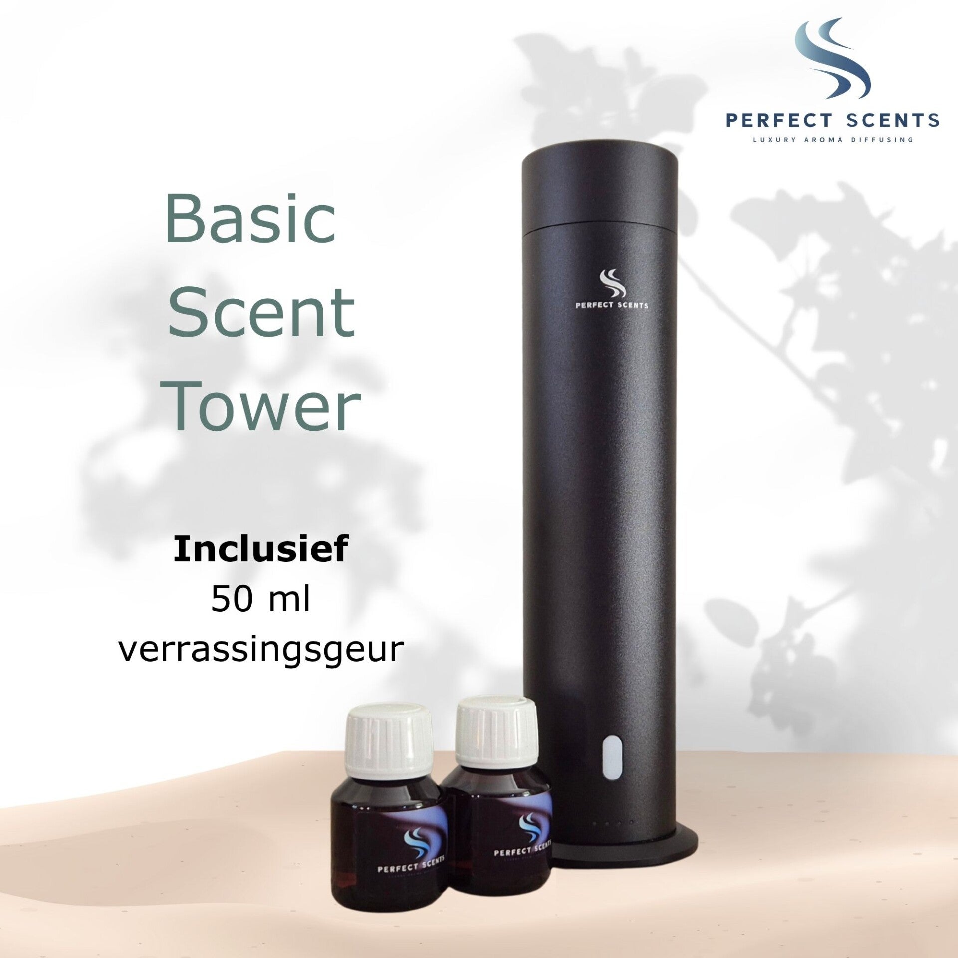 Basic Scent Tower - compleet pakket - tot 50 m² - Zwart