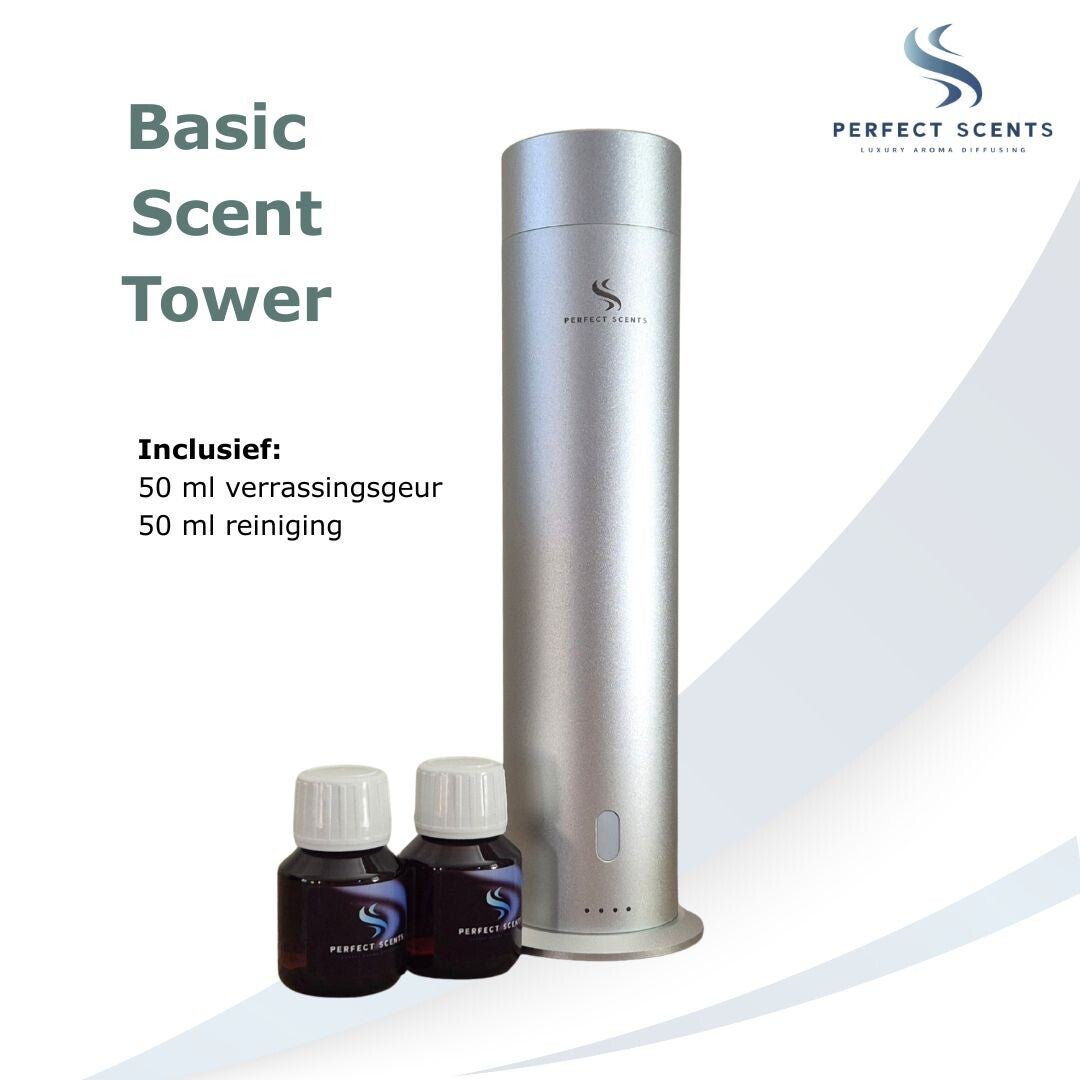 Basic Scent Tower - compleet pakket - tot 50 m² - Zilver
