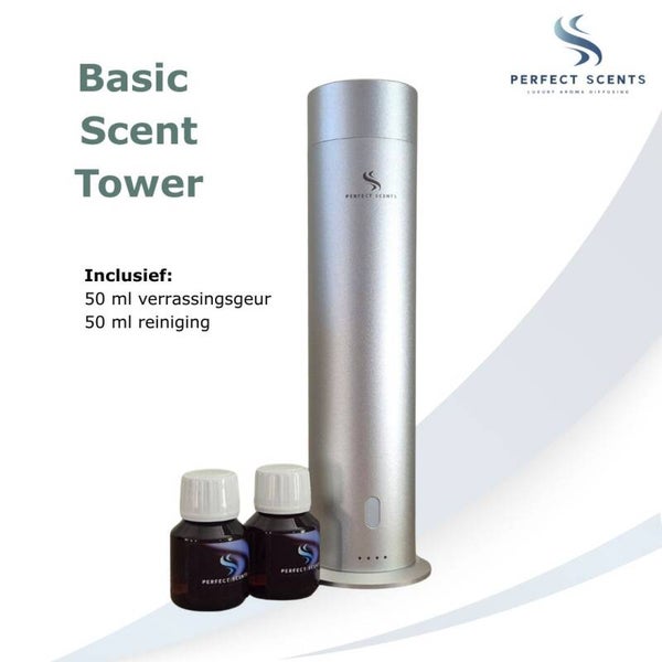 Basic Scent Tower - compleet pakket - tot 50 m² - Zilver