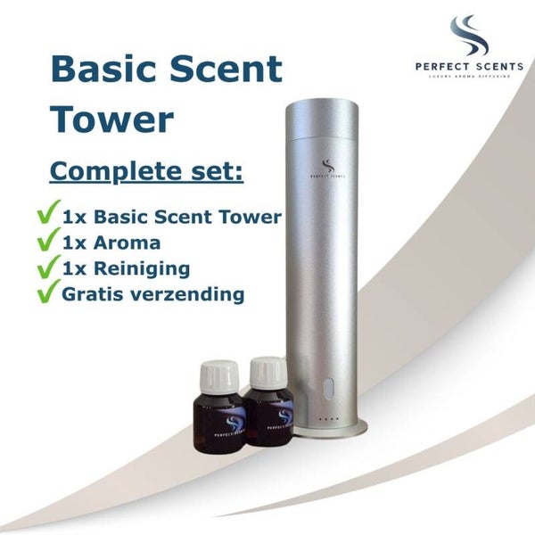 Basic Scent Tower - compleet pakket - tot 50 m² - Zilver