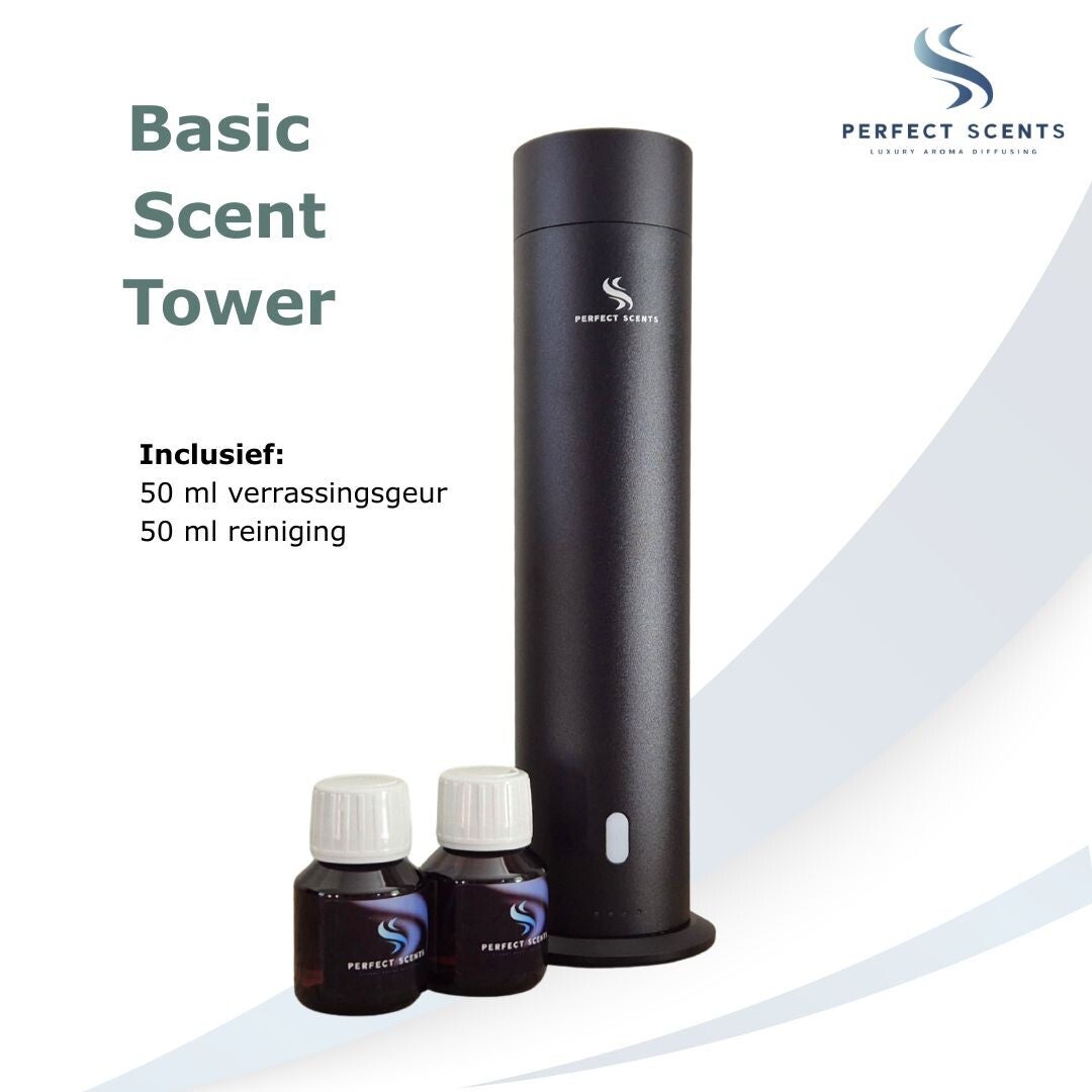Basic Scent Tower - compleet pakket - tot 50 m² - Zwart