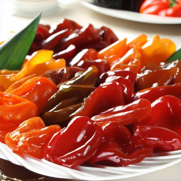 Poivrons confits à l'huile d'olive et à l'ail