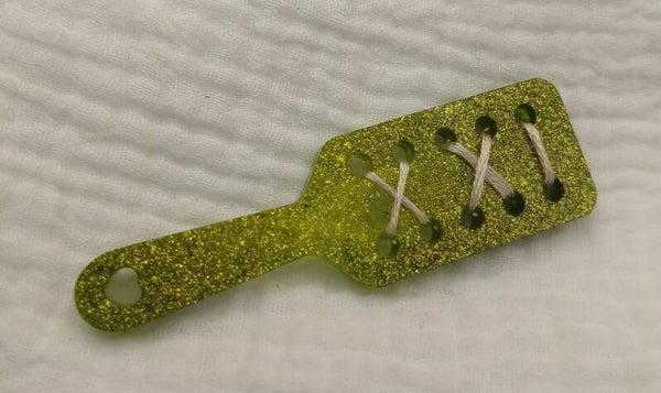 Laced Mini Paddle in Green with Gold