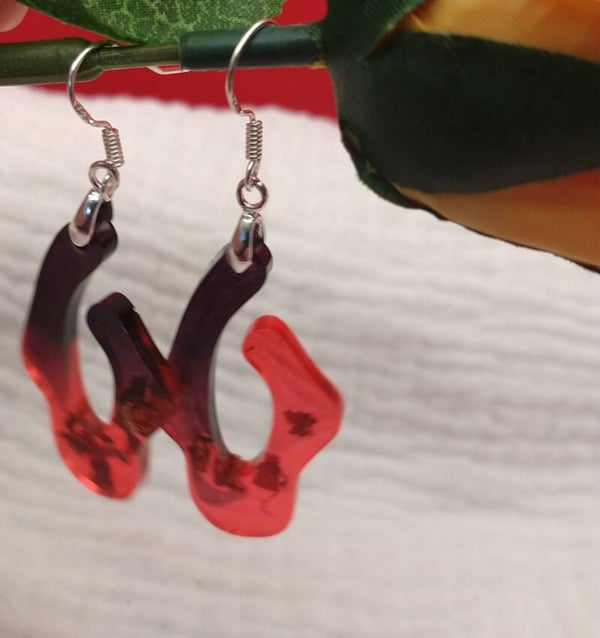 Red and Black Geode Earrings