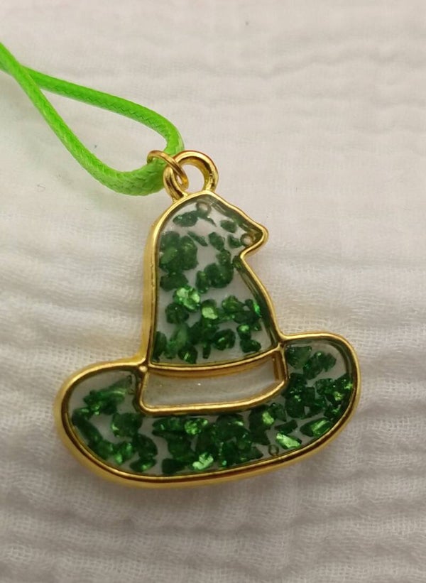 Wicked Witches Hat Necklace with Glass