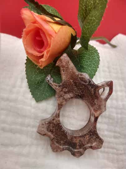 Wolf with brown and silver ink effect