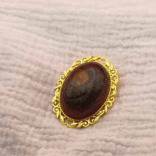 Dark Amber Mystery Brooch
