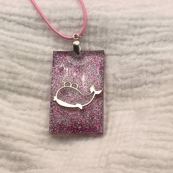 Pink Glitter Whale