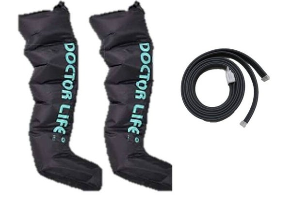 Set met 2 beenmanchetten en dubbele slang