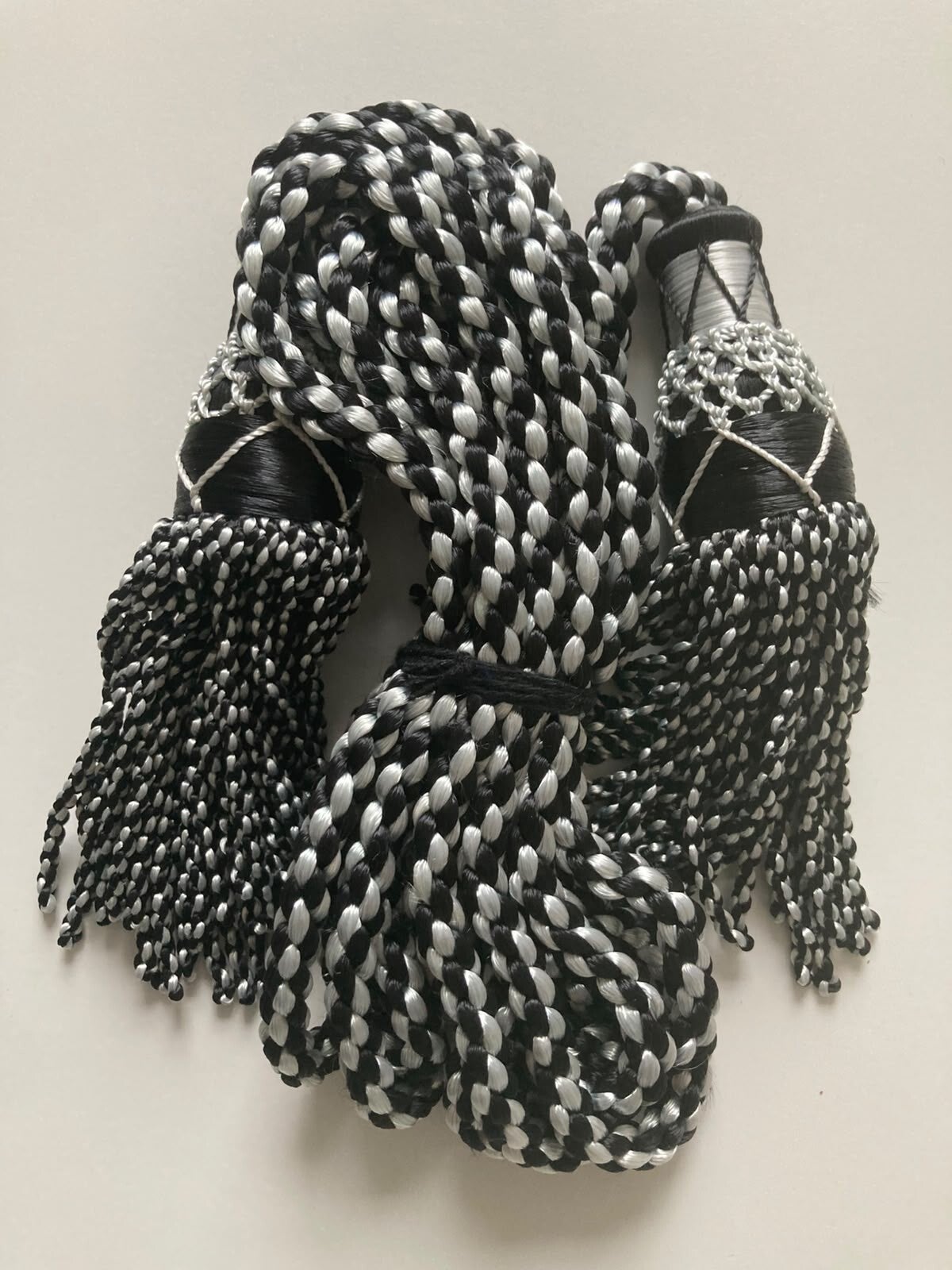 Black/Silver Silk Bagpipe Cords