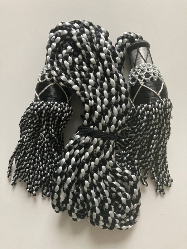 Black/Silver Silk Bagpipe Cords
