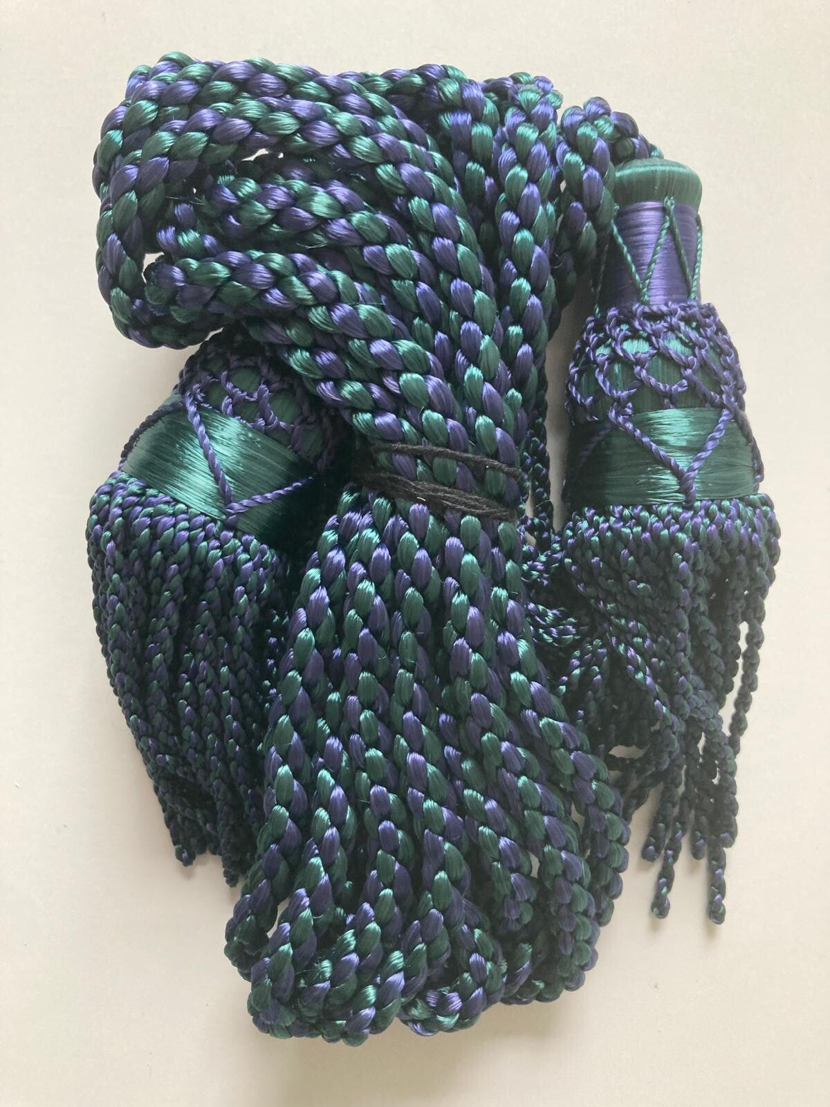 Navy/Green Silk Bagpipe Cords