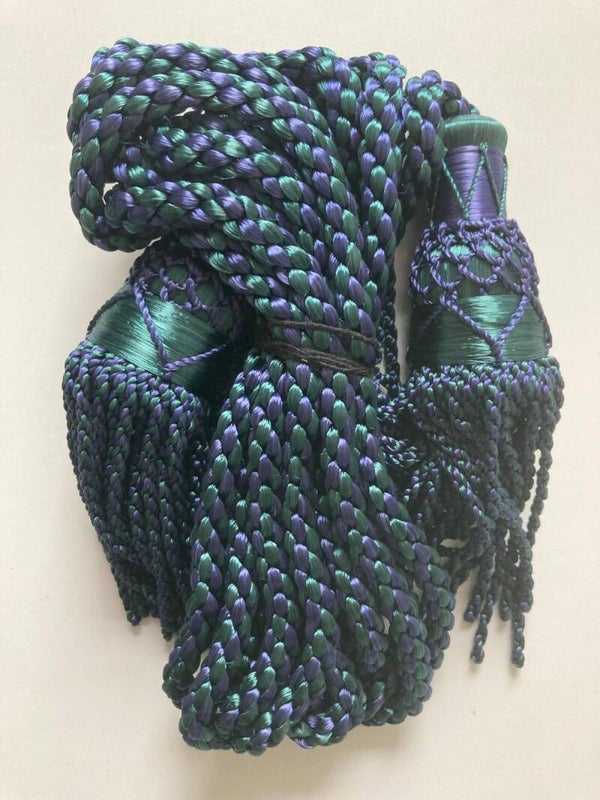 Navy/Green Silk Bagpipe Cords