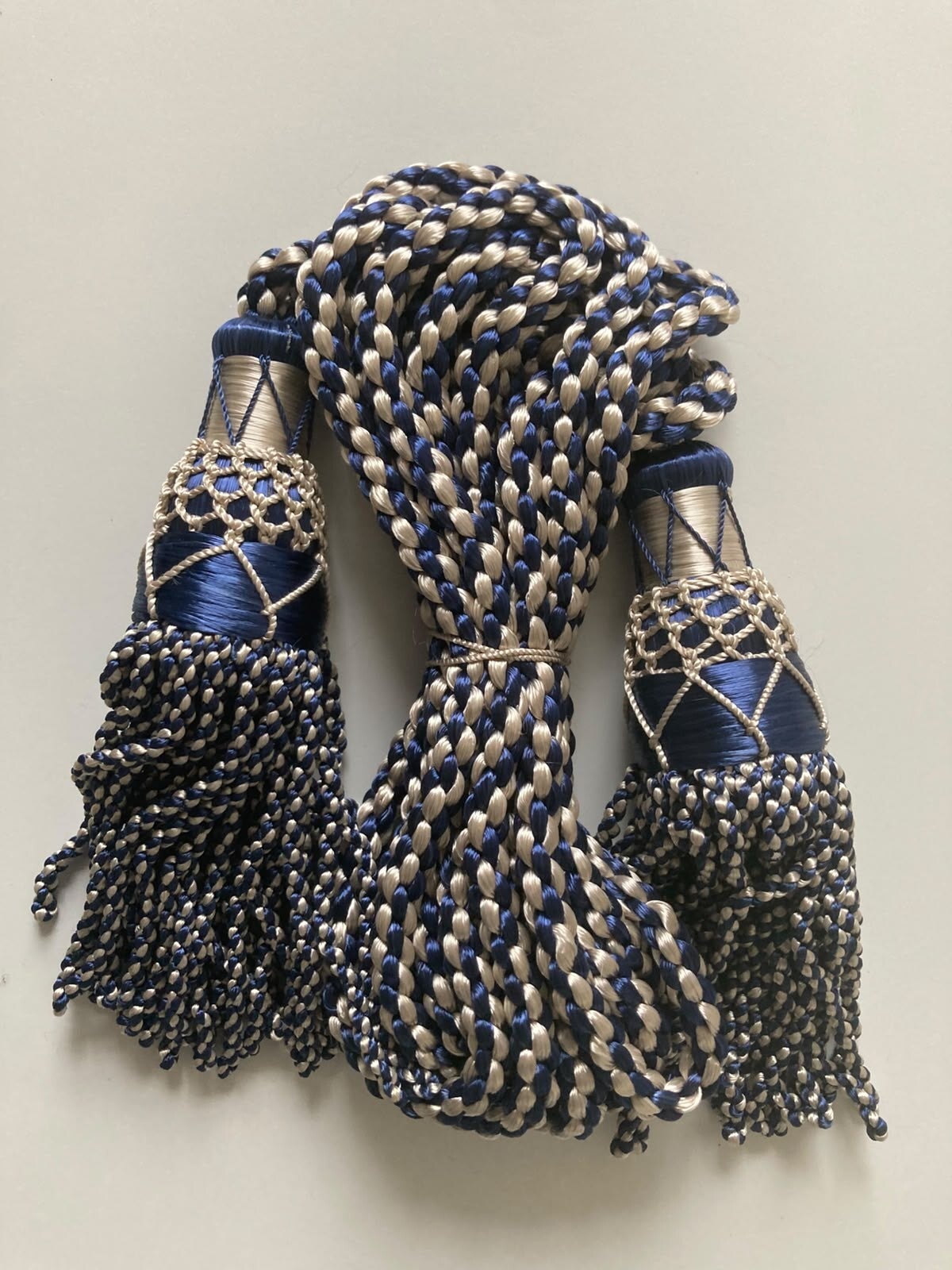 Navy/Silver Silk Bagpipe Cords