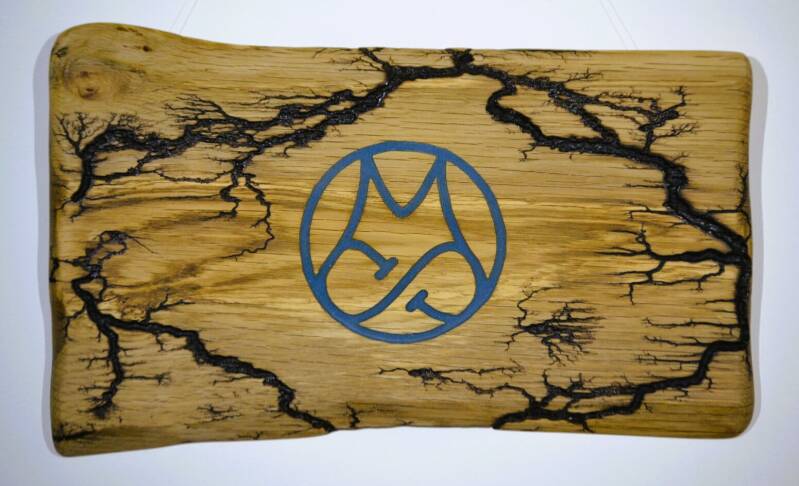 Fractal wooden logo sign - O.M.S. Art and Creations