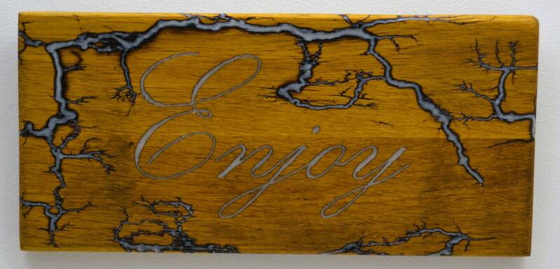 Fractal wooden text signs - O.M.S. Art and Creations