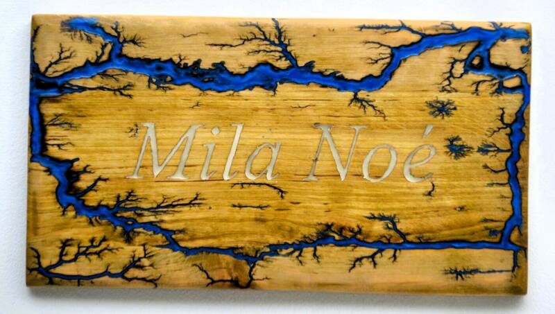 Fractal wooden text signs (Alyana &amp; Mila Noé) - O.M.S. Art and Creations