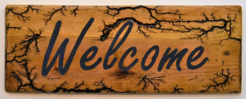 Fractal wooden text signs - O.M.S. Art and Creations