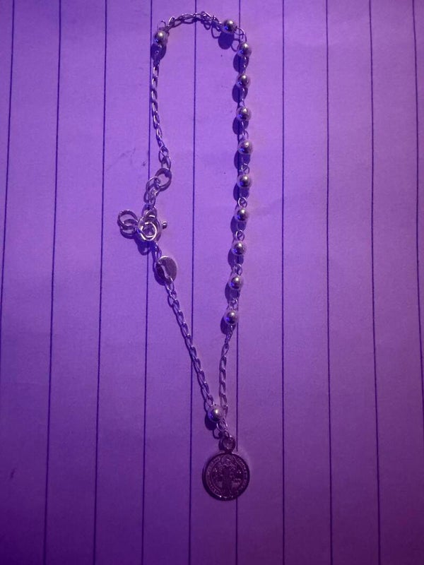 Pulsera de plata san Benito