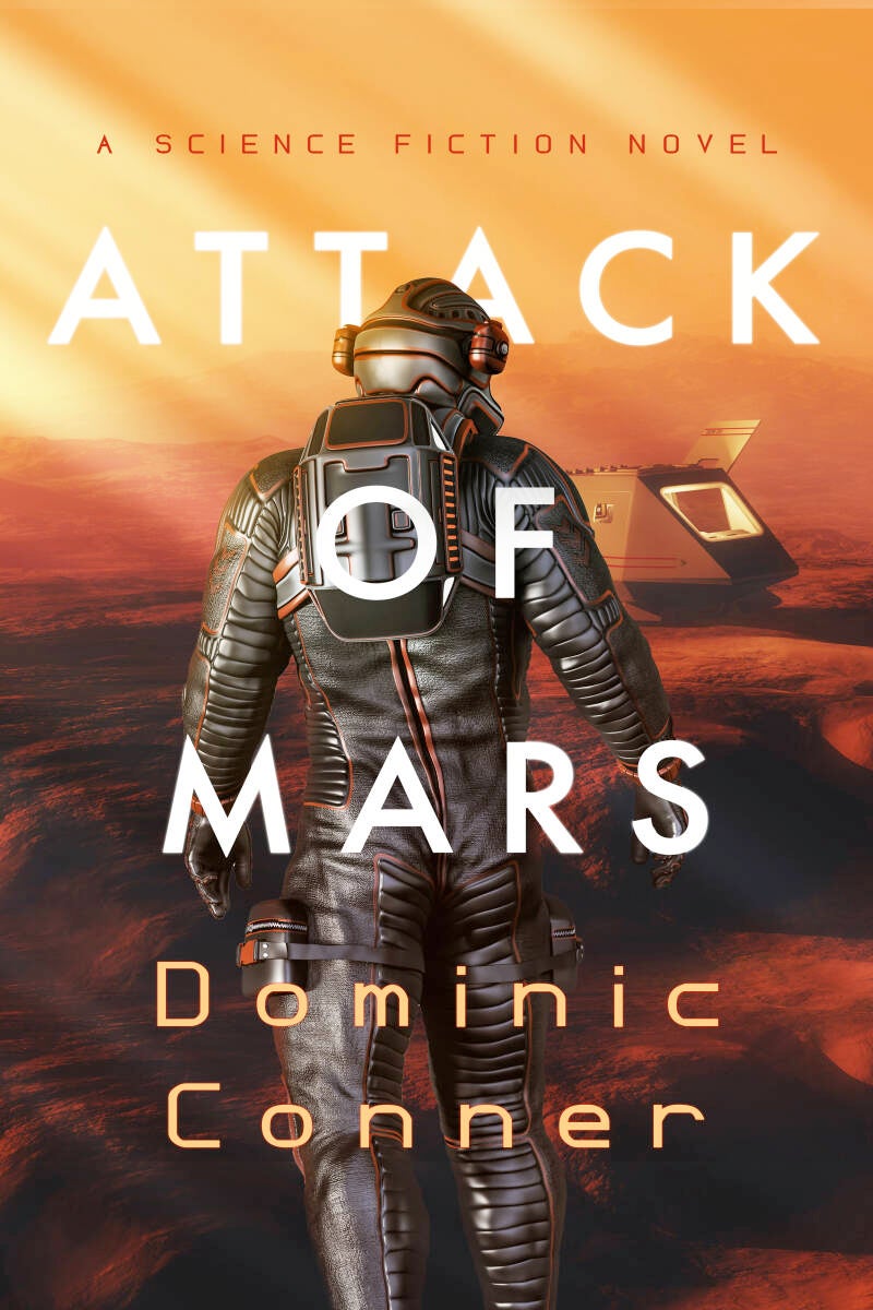 science fiction premade book cover that takes place on mars