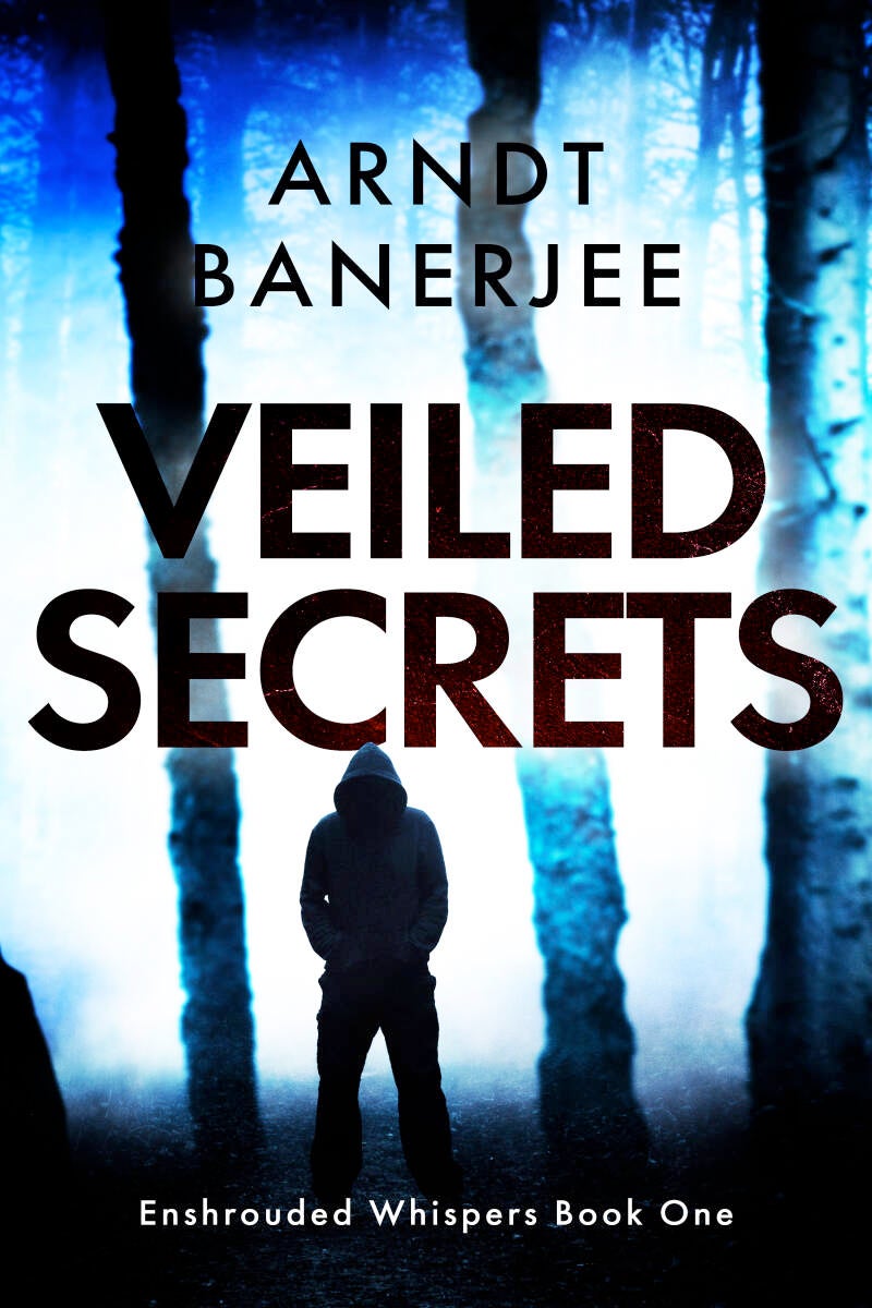 thriller premade book cover with a forest