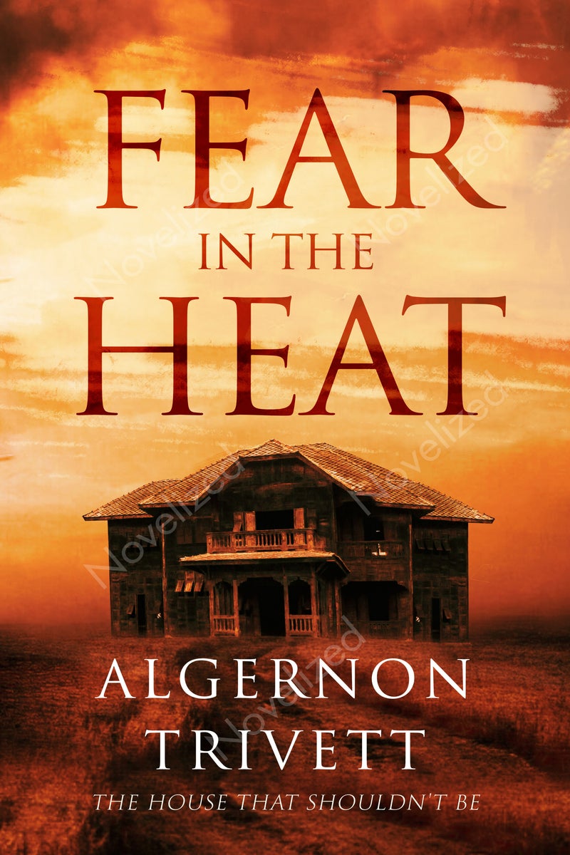 haunted house premade book cover with a haunted place in the desert