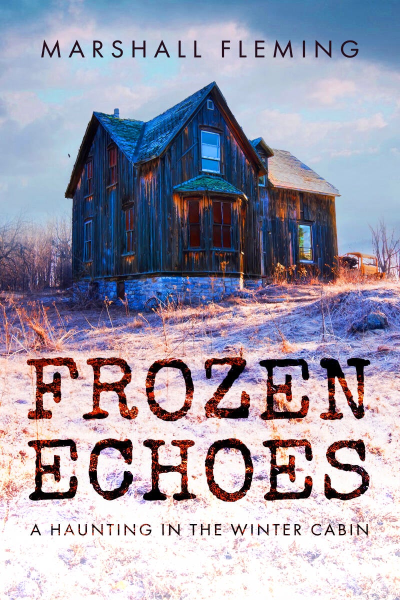 thriller premade book cover with a cabin