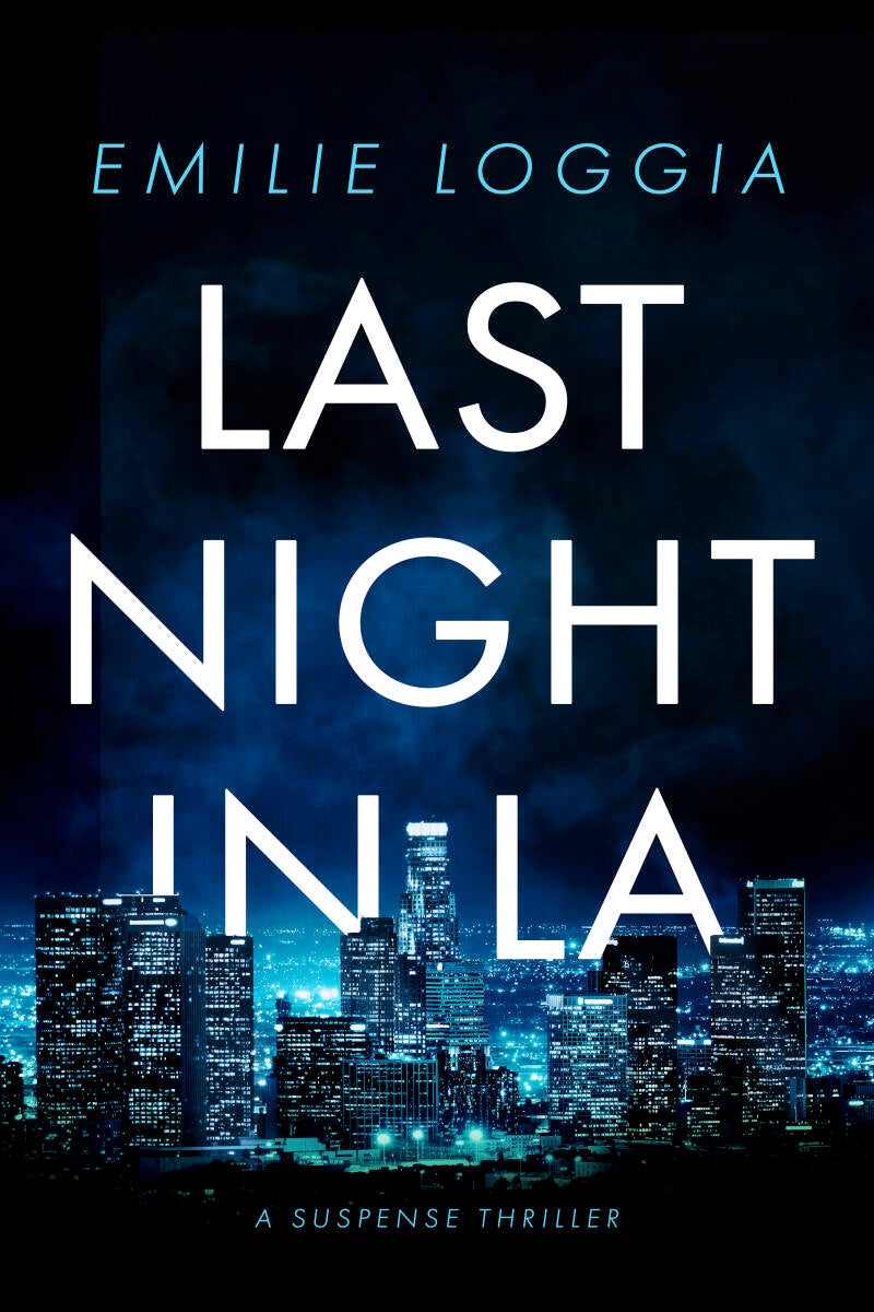 thriller premade book cover with la skyline