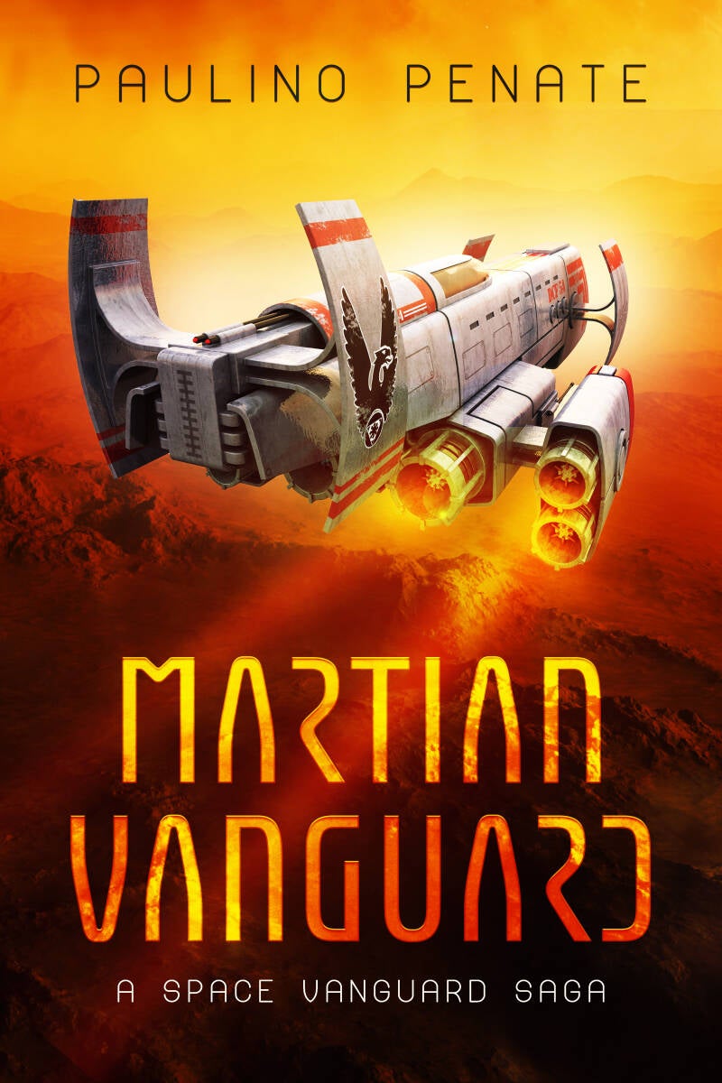 science fiction premade book cover with a spaceship