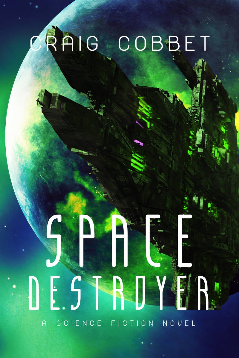 science fiction premade book cover with a spaceship
