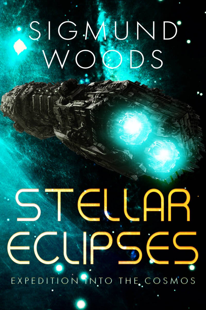 science fiction premade book cover with a spaceship