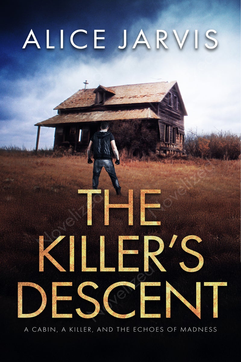 thriller premade book cover with cottage, thriller,