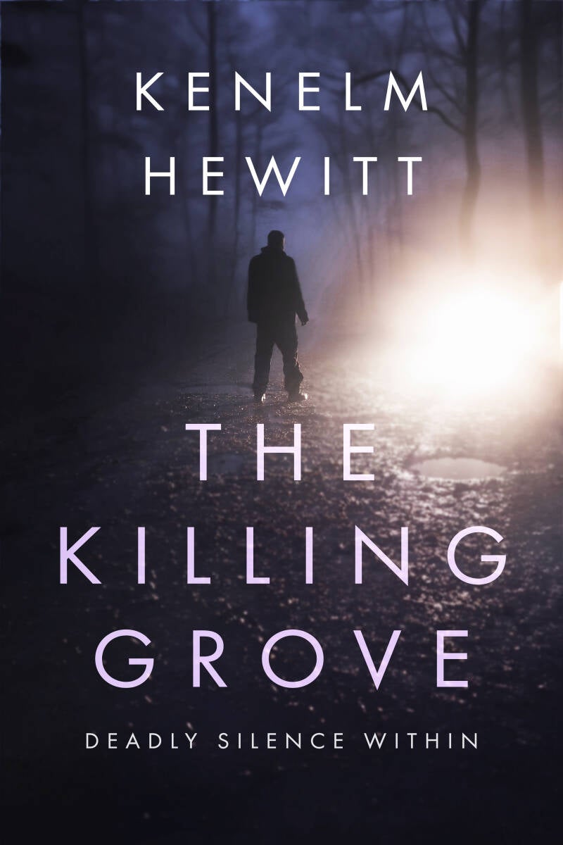 thriller premade book cover with a guy in the scary forest in the evening ideal for a horror or thriller book cover