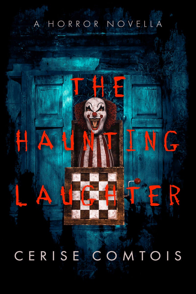 horror premade book cover with a clown in the box