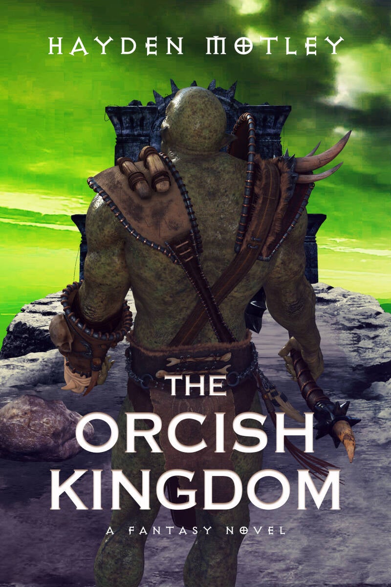 fantasy premade book cover with an orc warrior ideal for a high fantasy book 